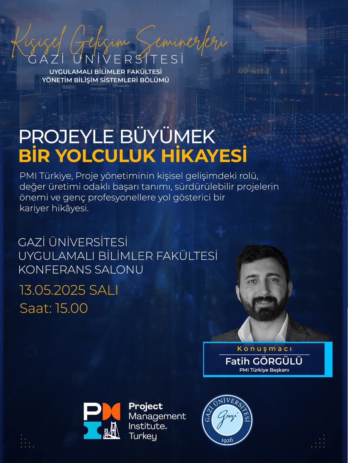 Gazi University Growing Through Projects seminar announcement